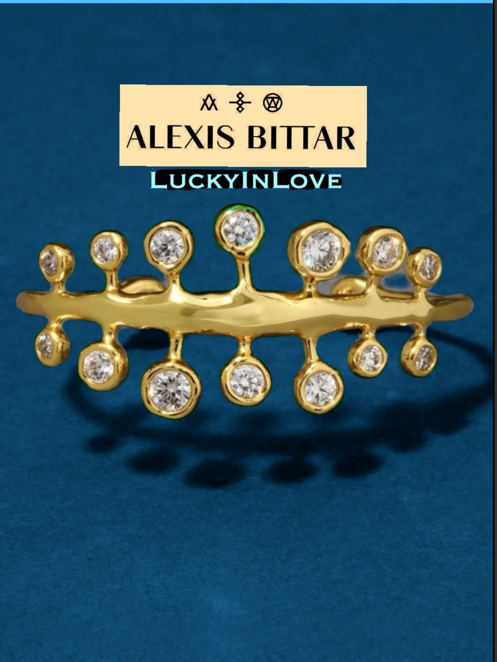 Alexis Bittar• Asterales Gold CZ Stones in Organic Enoki Set Cuff Bracelet